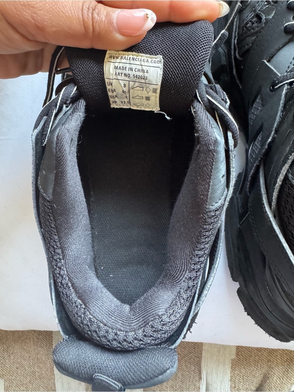 Balenciaga Men’s Black Track Sneakers with Reflective Trim - Picture 5 of 6